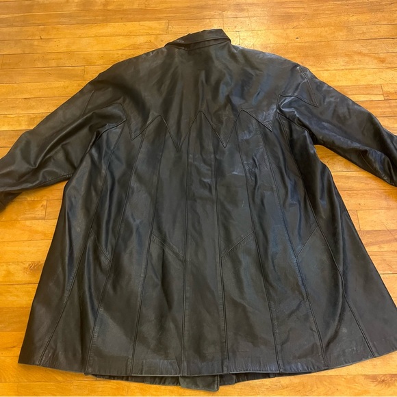 Vintage Collection ROSH by J. Sako A-Line Women's Black Leather Coat - Size XL. - Picture 8 of 11